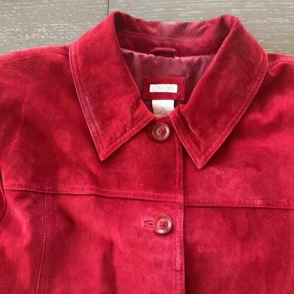 CHEROKEE Vintage Women’s Size XL Red Suede Leather Jacket Coat Button Up GUC - Picture 13 of 16